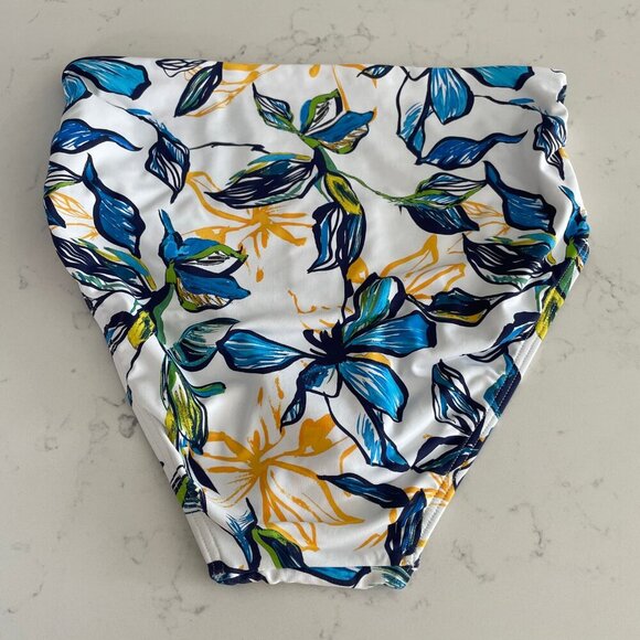 Sunseeker Swimwear Full Classic Floral Bikini Bottom Wht Blue Yel Sz 8 Cda/6 US - Picture 5 of 9